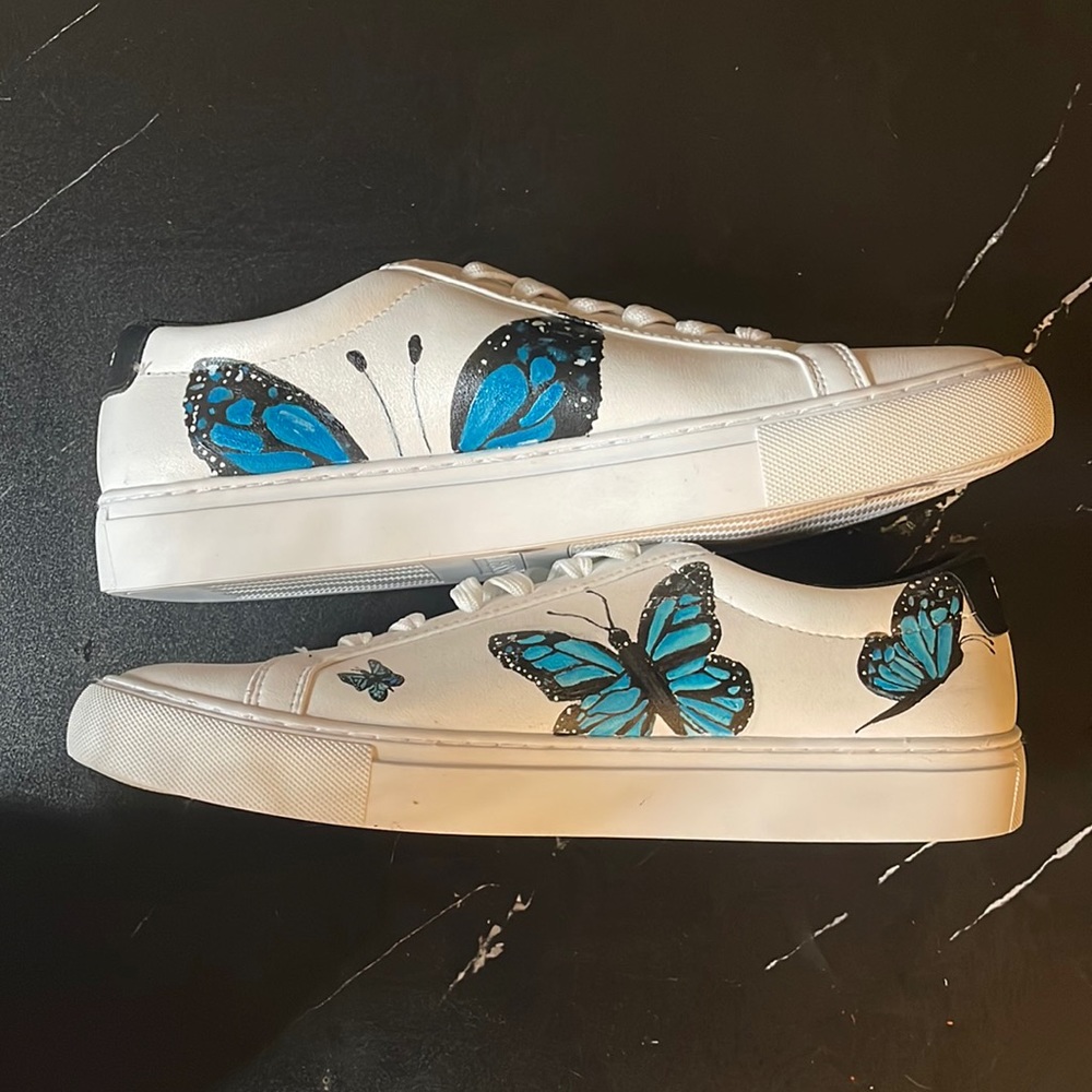 Hand Painted Butterfly Shoes